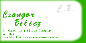 csongor bilicz business card